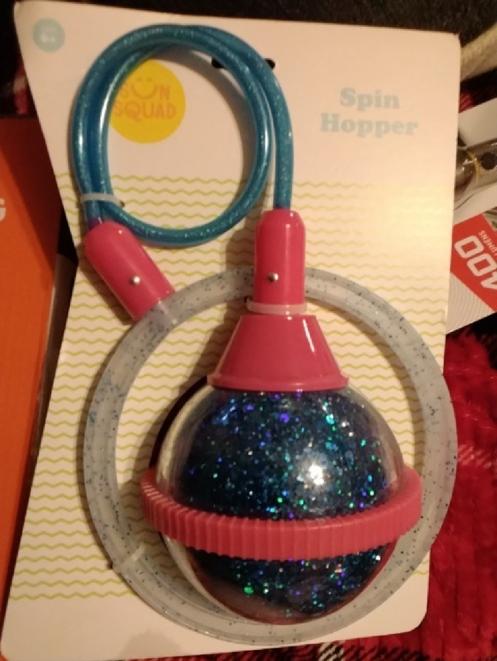 Glitter Spin Hopper Necklace - Blue & Pink 133